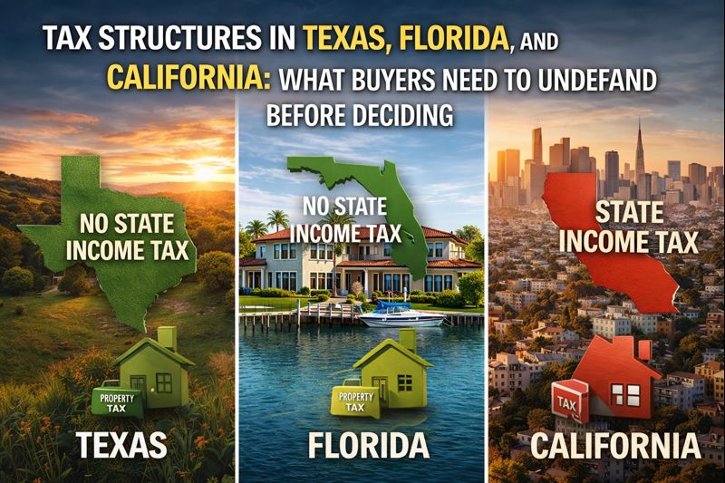 Tax Structures in Texas, Florida, and California: What Buyers Need to Understand Before Deciding