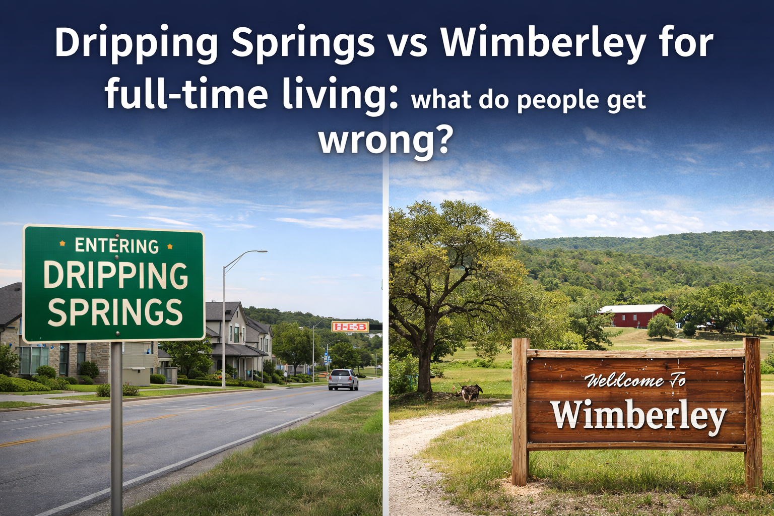 Dripping Springs vs Wimberley for full-time living: what do people get wrong?