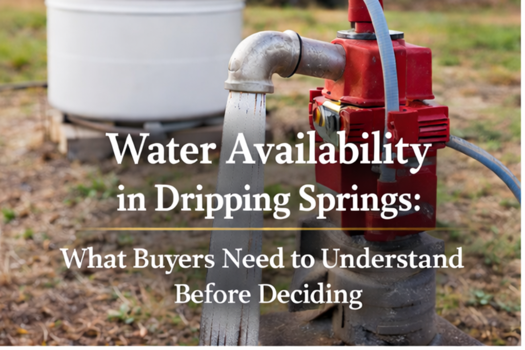 Water Availability in Dripping Springs: What Buyers Need to Understand Before Deciding