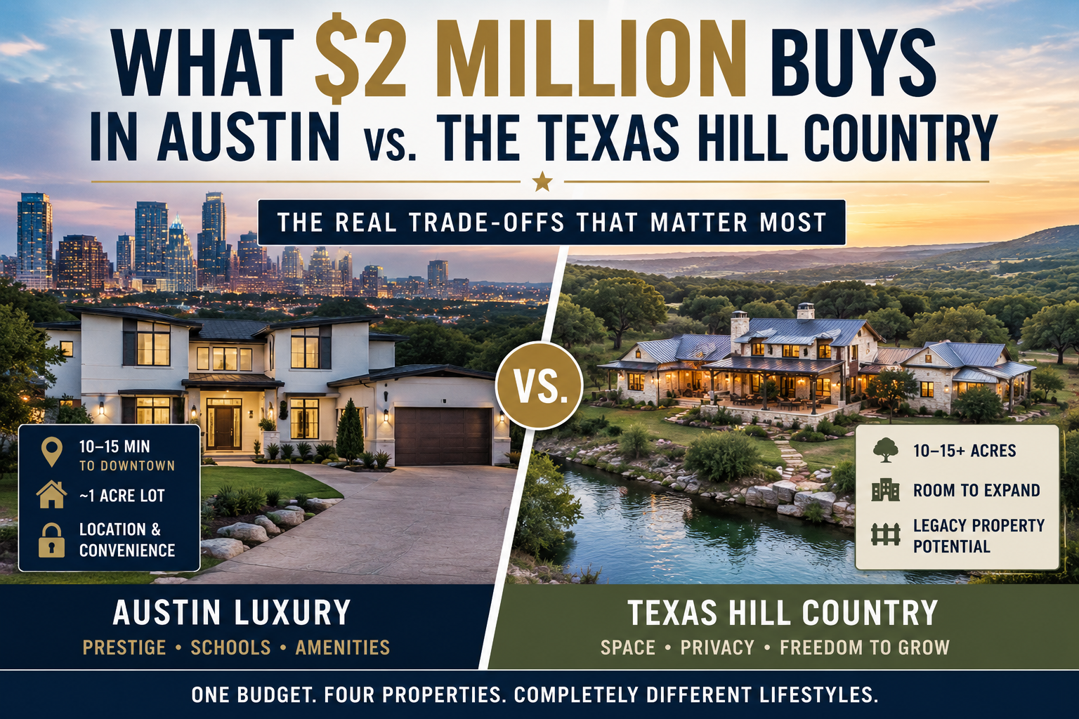 What $2 Million Buys in Austin vs. the Texas Hill Country